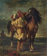 Eugene Delacroix Arab Sadding His Horse Spain oil painting artist